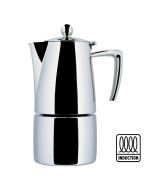Espresso coffee-maker mirror finish Slancio with induction bottom - stainless steel 18/10