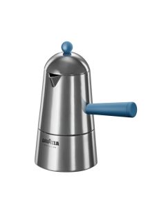 Espresso coffee maker Carmencita POP with blue handle and knob - Aluminium cup 1