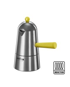 Espresso coffee maker Carmencita POP with yellow handle and knob - Aluminium