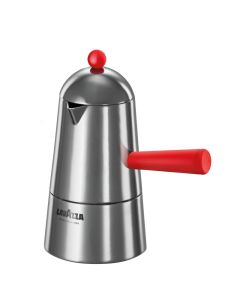 Espresso coffee maker Carmencita POP with induction bottom and red handle and knob - Aluminium cups 2