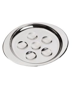Snail dish with 6 holes - stainless steel 18/10 cm 20x17