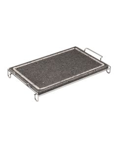 Invito Rectangular  Volcanic Cooking Stone with steel rack cm 25x40