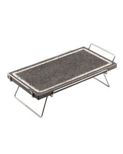 Invito Rectangular  Volcanic Cooking Stone with steel foldable rack cm 19x37