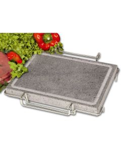 Convivio rectangular Volcanic Cooking Stone with 18/10 stainless steel support cm 21x29