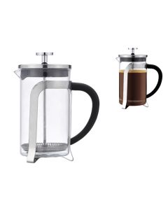 French press filter Coffee/Tea/Infuser maker - Borosilicate glass and stainless steel 18/10 cl 35