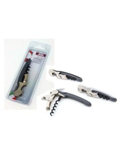 Cork screw with double lever mechanism - stainless steel and ABS