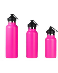 Thermos flask with snap-hook and cover fuchsia finish - stainless steel 18/10 cl 35