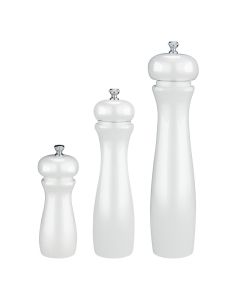Lacquered white wooden pepper/salt mill Wooden Touch with ceramic grinder