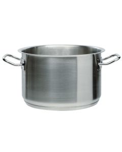 Deep casserole with 2 handles and induction bottom - stainless steel 18/10