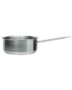 Shallow sauce-pan with 1 handle and induction bottom - stainless steel 18/10