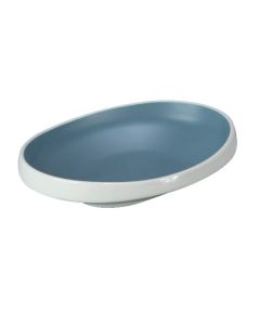 Deep oval plate Taiji - light blue melamine