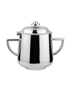 Hinged lid sugar bowl with 2 handles Impero - stainless steel 18/10 g 150