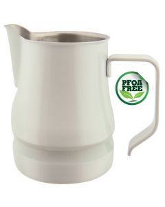Cappuccino and latte art jug Évolution - white stainless steel 18/10