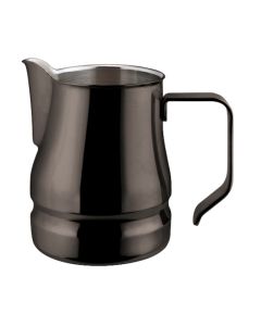 Cappuccino and latte art jug Évolution - black stainless steel 18/10