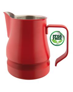 Cappuccino and latte art jug Évolution - red stainless steel 18/10