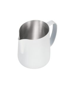 Lattiera per cappuccino Pen Jug in acciaio inox 18/10 con finitura metallizzata bianca tazze 6 cl 60