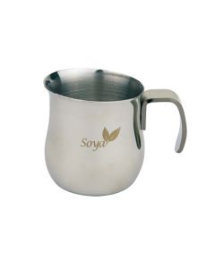 Milk jug Omnia with laser printed SOYA logo - stainless steel 18/10 cup 1/2
