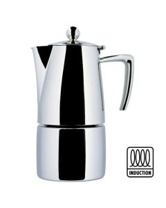 Espresso coffee-maker mirror finish Slancio - stainless steel 18/10 cups 6