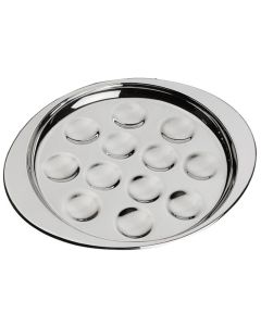 Snail dish with 12 holes - stainless steel 18/10 cm 22x19