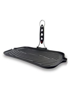 Rectangular grill pan DietellaGo! with thermal indicator - Enamelled cast-iron cm 23x36