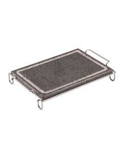 Invito Rectangular  Volcanic Cooking Stone with steel rack cm 20x30