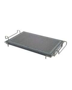 Convivio MAXI Rectangular Volcanic Cooking Stone with 18/10 stainless steel support cm 23x37