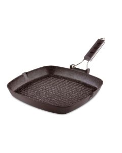 Square grill pan Dietetica Marmorella - die cast aluminium with non-stick coating cm 26x26