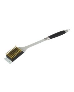 Forged BBQ cleanig brush - stainless steel with soft touch handle cm 43