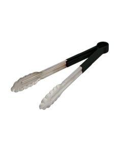 Serving tongs - stainless steel with black non-slip handle cm 23