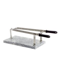 Ham holder with stone base - stainless steel 18/10