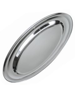 Oval serving dish with rim - stainless steel cm 45