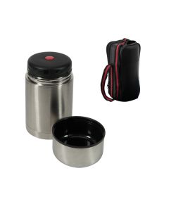 Vacuum lunch box with pouch - stainless steel 18/10 and ABS