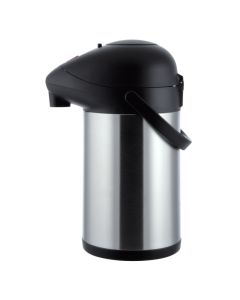 Airpot with pump action pouring mechanism - stainless steeand ABS