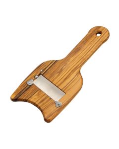 Tagliatartufi in legno di ulivo con la lama liscia in acciaio inox cm 20x8,8