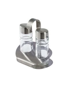 Salt and pepper cruet 2 piece set - stainless steel cm 7,5x10