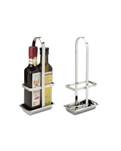 Cruet stand for square oil bottles - stainless steel cl 25