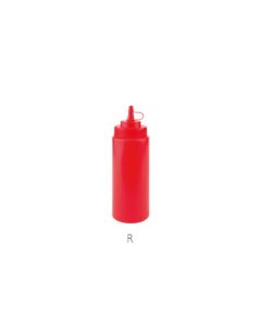 Squeeze red bottle whit closeable spout - polyethylene