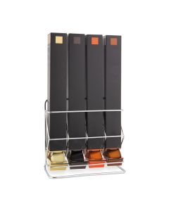 Coffee capsule stand for 4 Nepresso® capsule boxes (40 capsules) - chromed steel cm 17,5x17,5x17