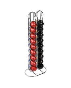Coffee capsule stand for 36 NESPRESSO® capsules - chromed steel cm 13x9x37