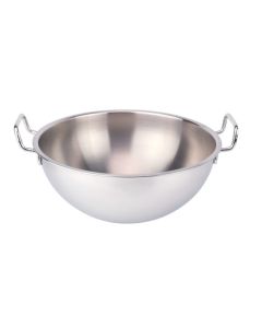 Hemispherical mixing bowl with handles - stainless steel 18/10 Ø cm 24