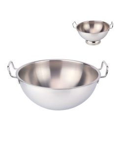 Hemispherical mixing bowl with handles - stainless steel 18/10