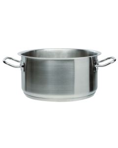 Medium casserole with 2 handles and induction bottom - stainless steel 18/10 L 3