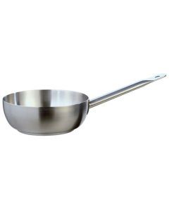 Curved sauté-pan with 1 handle and induction bottom - stainless steel 18/10 L 1
