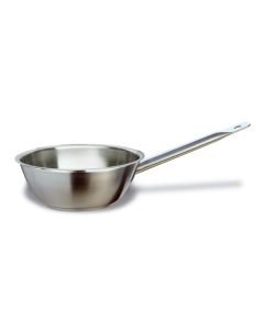 Curved sauté-pan with 1 handle and induction bottom - stainless steel 18/10 L 1,2