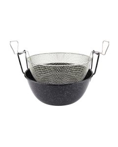 Deep fryer with basket - Enamelled carbon steel Ø cm 26