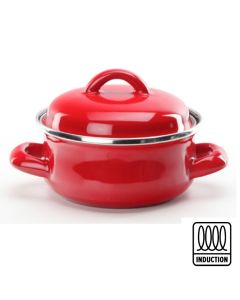 Mini red casserole Monoporzioni - porcelain-enamelled carbon steel