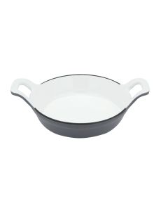 Mini frying-pan with 2 handles Monoporzioni - grey enamelled cast-iron Ø cm 18