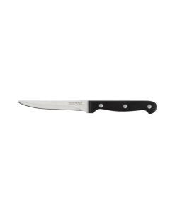 6 piece blister card of steak knives with smooth blade and riveted handle - tempered stainless steel blade