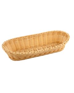 Oval synthetic rattan bread basket - polypropylene solid section wires cm 23x17