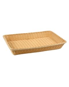 GN rectangular synthetic rattan bread basket - polypropylene wires